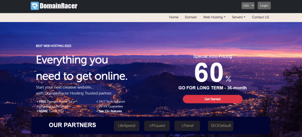 domainracer-web-hosting-Affiliate-Program-homepage