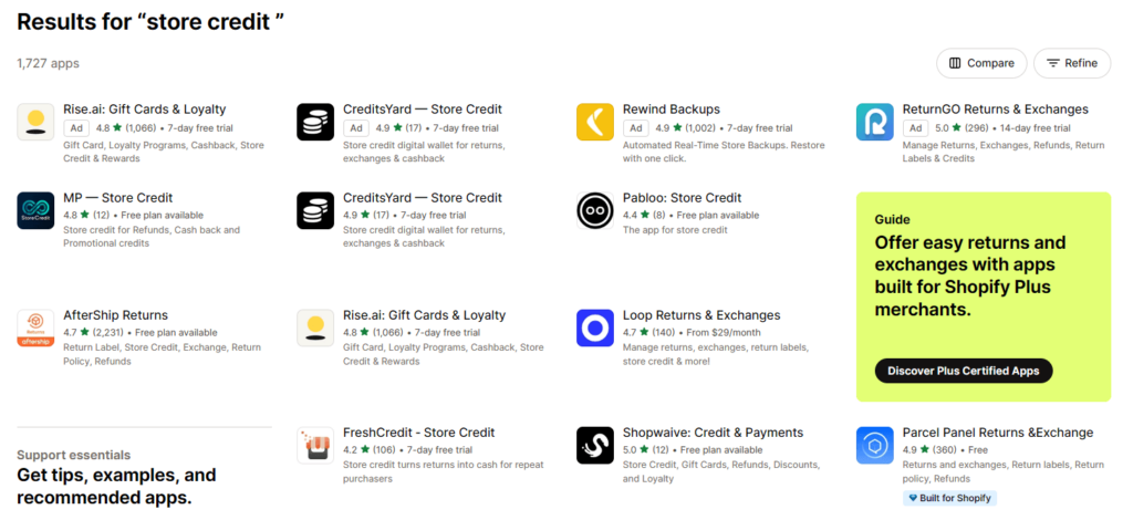 Shopify-Store-Credit-Apps  