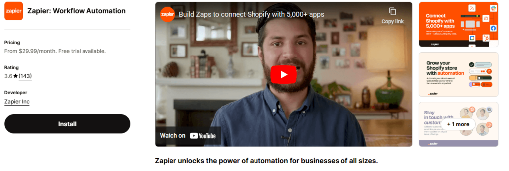 zapier-automation-Shopify-app-applisting