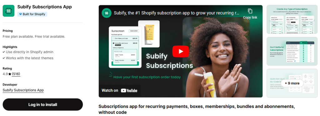 Subify-Subscriptions-App-LANDING-page