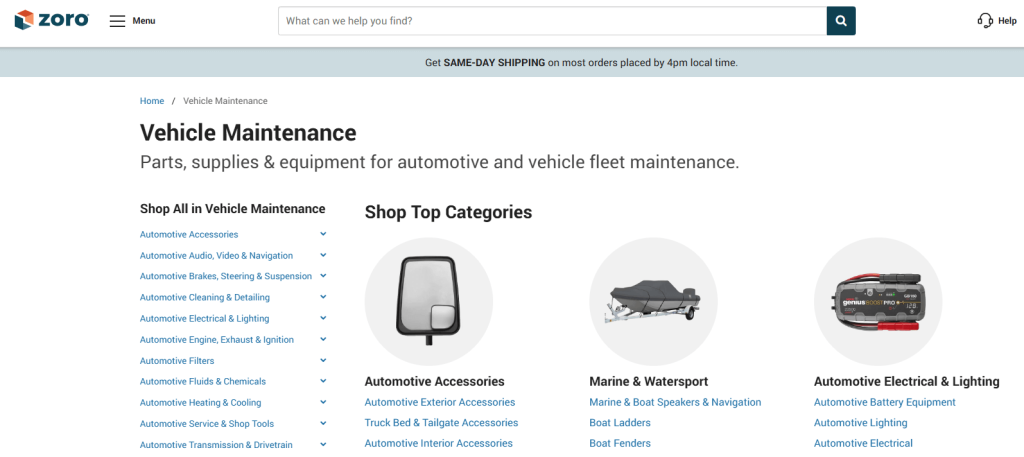 zoro-homepage-product-category-is-vehicle-maintenance