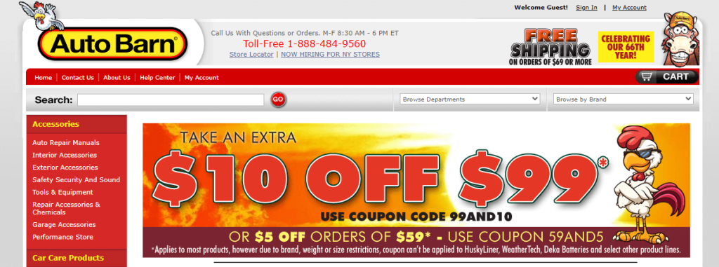 auto-barn-homepage-with-10-dollars-off-for-99-dollars-order 