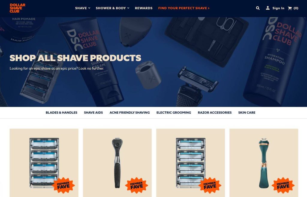 Dollar-Shave-Club-homepage