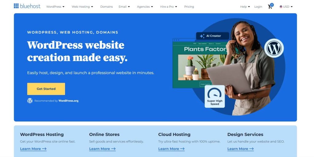 blue-host-homepage