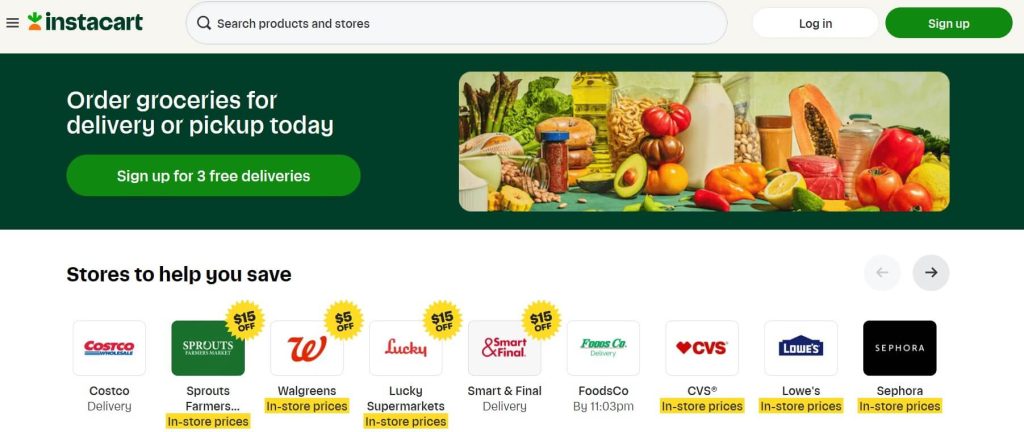 instacart-homepage