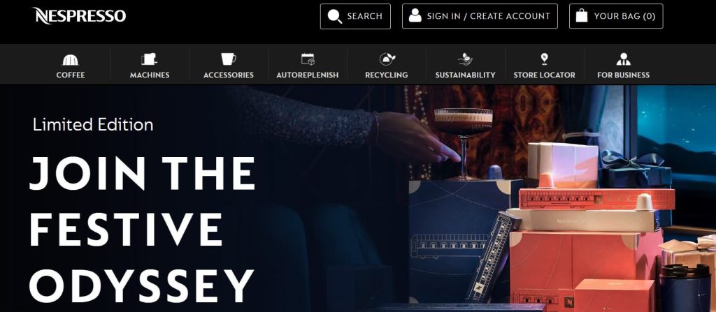 Nespresso-homepage