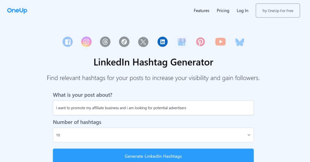 linkedin-hashtags-generators- affiliate-marketing-examples  