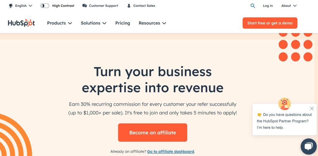 hubspot-saas-affiliate-program