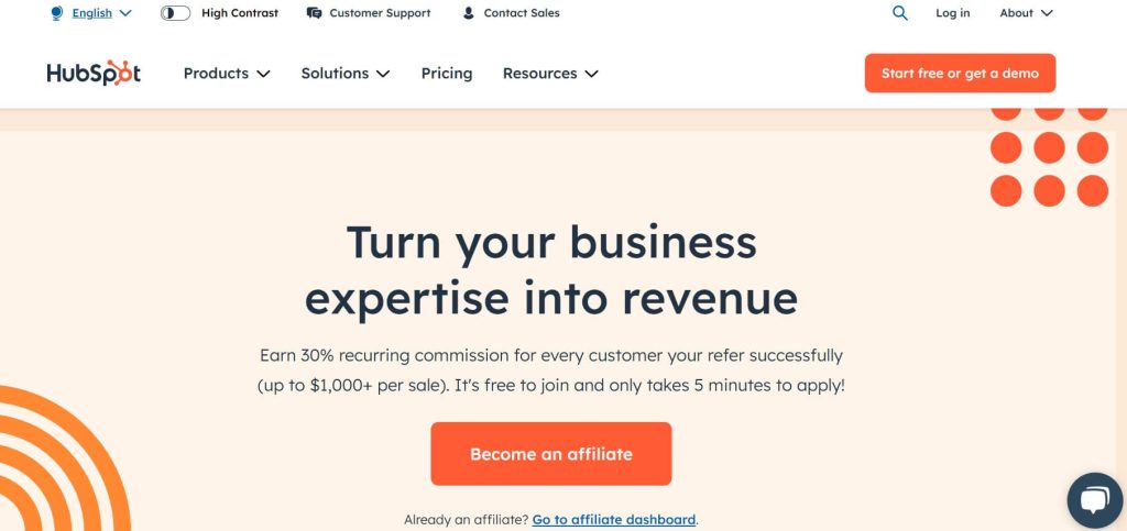 hubspot-affiliate-program-example